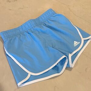 Adidas Girls Light Blue Athletic Shorts